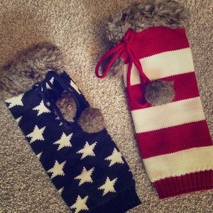 American flag leg/boot warmers